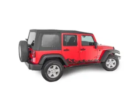 Quadratec Premium Vinyl Rocker Panel Mountain Decal with Q Logo Jeep Wrangler Unlimited 4-Door JK 2007-2018